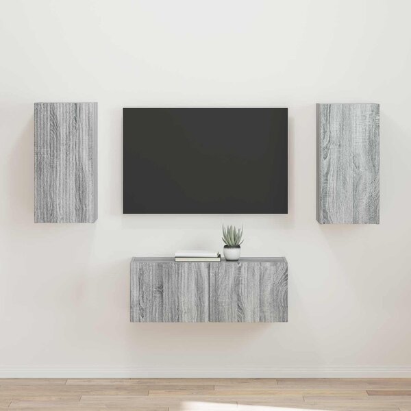 VidaXL TV szekrény garnitúra 2 pcs Szürke Sonoma Faanyag