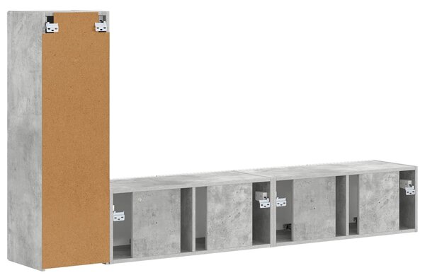 VidaXL TV szekrény garnitúra 3 pcs Beton Szürke Faanyag