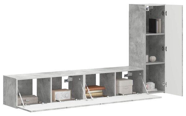 VidaXL TV szekrény garnitúra 3 pcs Beton Szürke Faanyag