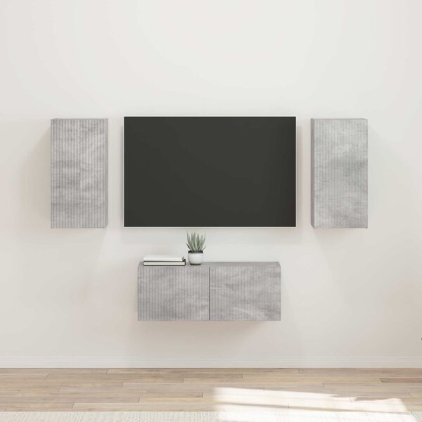 VidaXL TV szekrény garnitúra 6 pcs Beton Szürke Faanyag