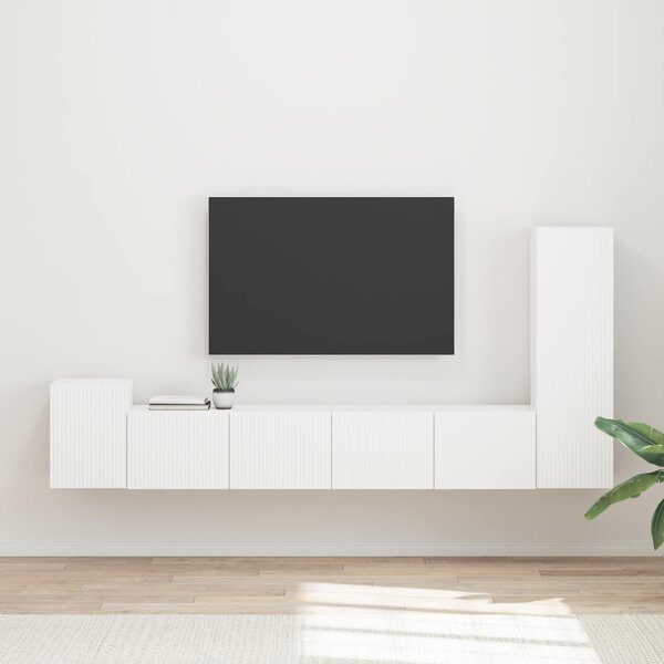 VidaXL TV szekrény garnitúra Falra szerelhető 3 pcs Fehér Faanyag