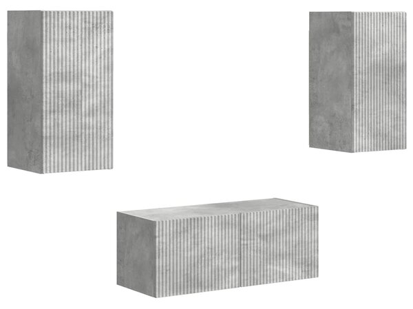 VidaXL TV szekrény garnitúra 6 pcs Beton Szürke Faanyag