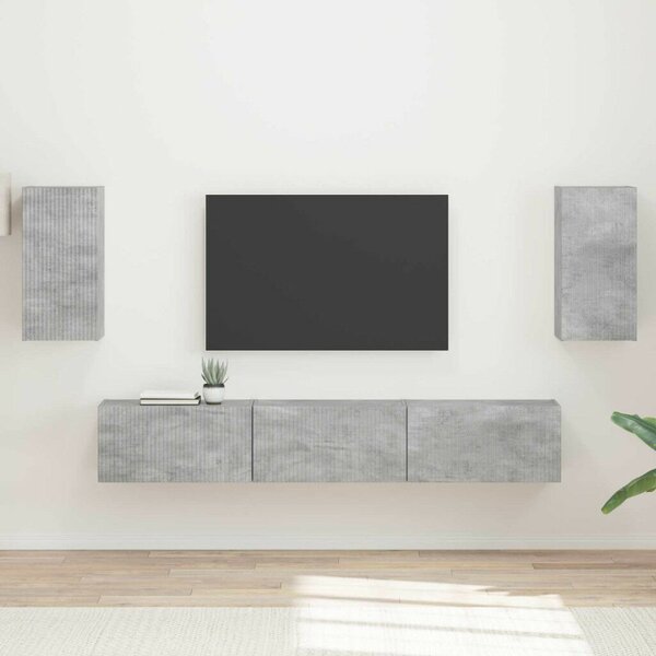 VidaXL TV szekrény garnitúra 5 pcs Beton Szürke Faanyag