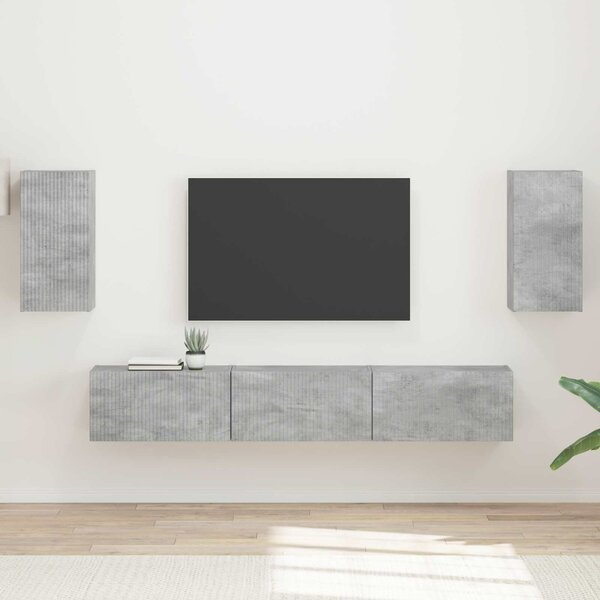 VidaXL TV szekrény garnitúra 5 pcs Beton Szürke Faanyag