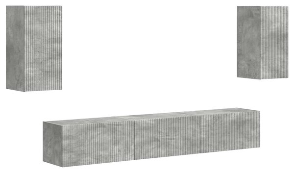 VidaXL TV szekrény garnitúra 5 pcs Beton Szürke Faanyag