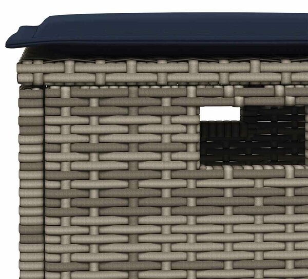VidaXL 6 részes szürke polyrattan kerti ülőgarnitúra párnákkal L-alakú