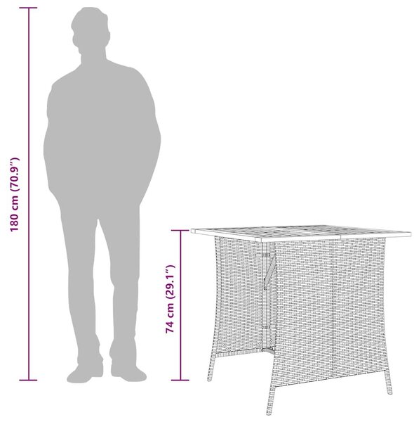 VidaXL 6 részes szürke polyrattan kerti ülőgarnitúra párnákkal L-alakú
