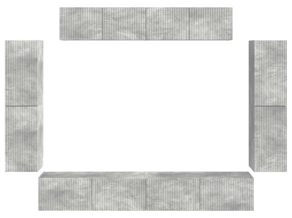 VidaXL TV szekrény 8 pcs Beton Szürke