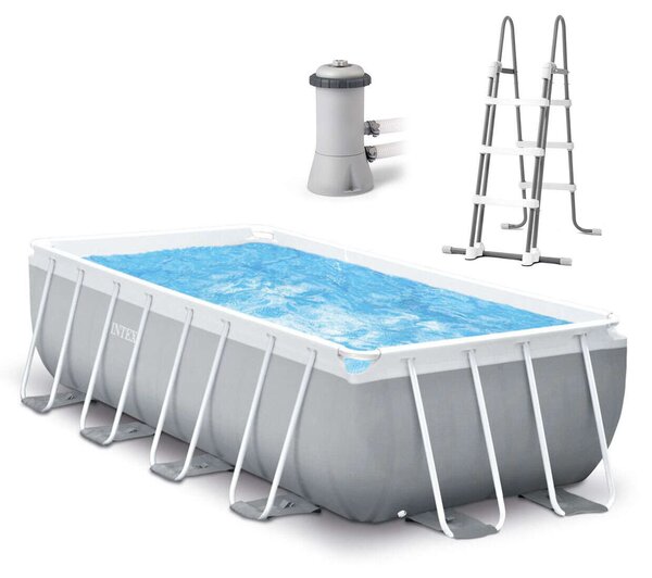 Intex 488x244cm Fémvázas medence, szivattyúval és létrával (26792)
