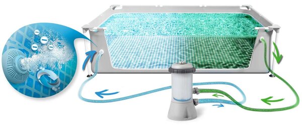 Intex 488x244cm Fémvázas medence, szivattyúval és létrával (26792)