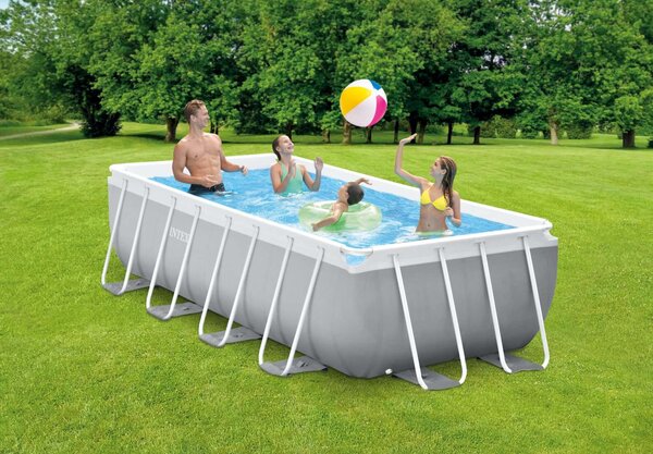 Intex 488x244cm Fémvázas medence, szivattyúval és létrával (26792)