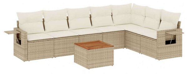 VidaXL Polyrattan Kerti Ülőgarnitúra - 8 részes - Bézs