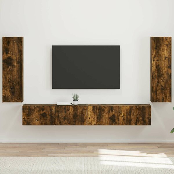 VidaXL TV falit kabinet szett 4 pcs Füstölt tölgy Faanyag