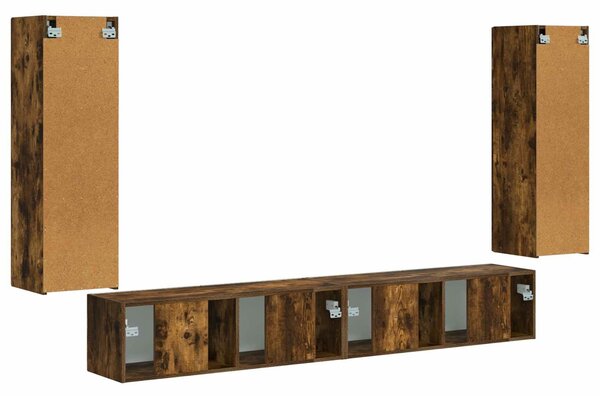 VidaXL TV falit kabinet szett 4 pcs Füstölt tölgy Faanyag