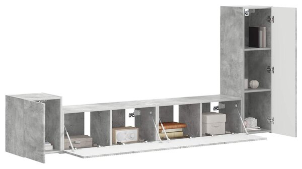VidaXL TV szekrény garnitúra 3 pcs Beton Szürke Faanyag