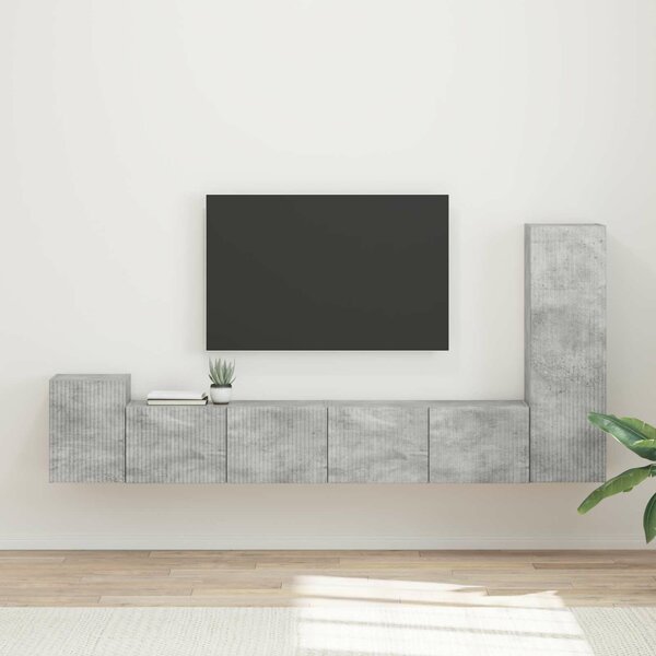 VidaXL TV szekrény garnitúra 3 pcs Beton Szürke Faanyag