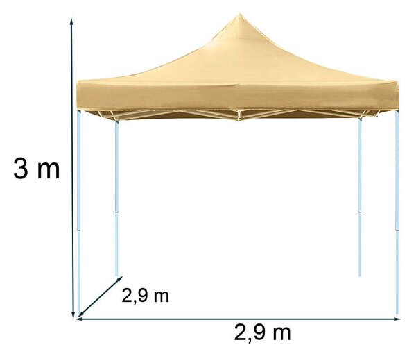 Összecsukható kerti pavilon 3x3 m bézs