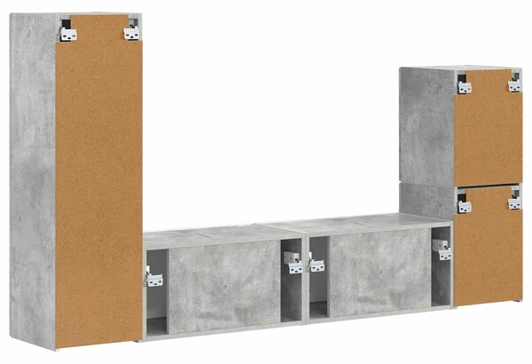 VidaXL TV szekrény garnitúra 4 pcs Beton Szürke Faanyag