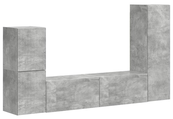 VidaXL TV szekrény garnitúra 4 pcs Beton Szürke Faanyag
