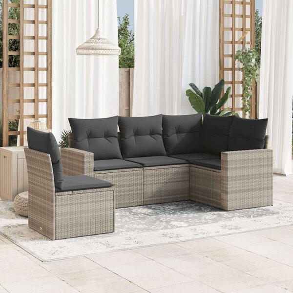 VidaXL Polyrattan Kerti Ülőgarnitúra - 5 részes