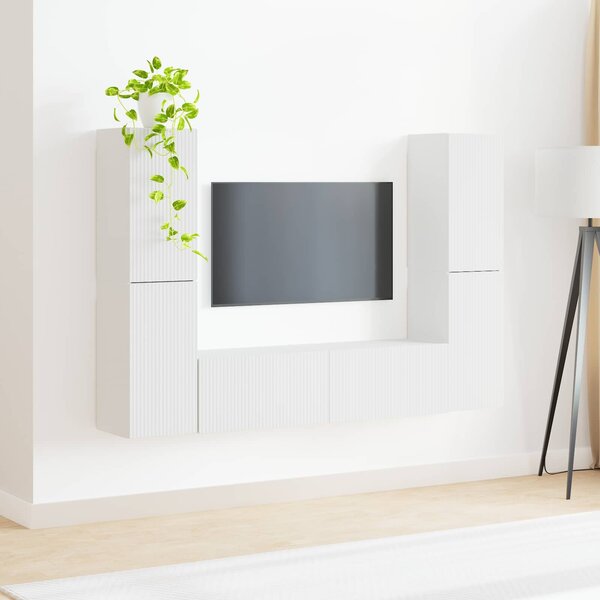 VidaXL TV szekrény garnitúra 6 pcs Fehér Faanyag