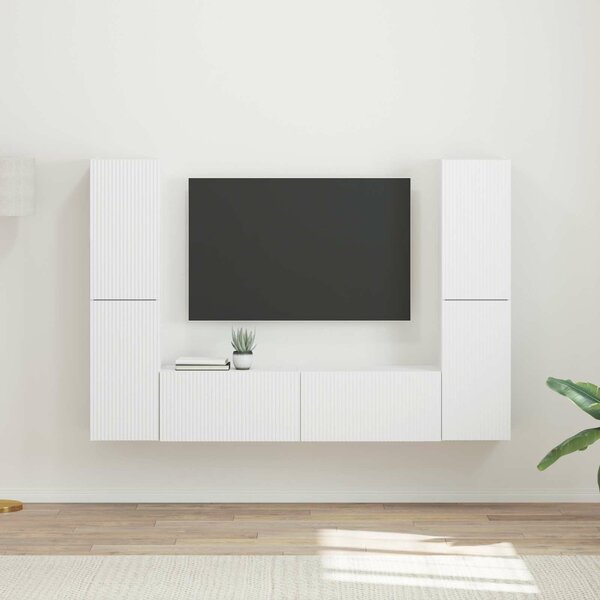 VidaXL TV szekrény garnitúra 6 pcs Fehér Faanyag