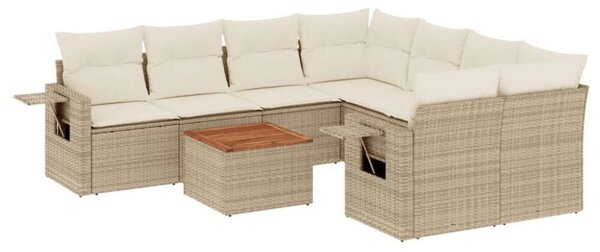 VidaXL Polyrattan Kerti Ülőgarnitúra - 9 részes - Bézs