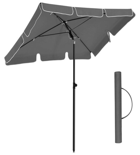 Napernyő erkélyre, dönthető, 2x1,25 m, UPF 50+, szürke