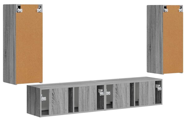 VidaXL TV falit kabinet szett 4 pcs Szürke Sonoma Faanyag