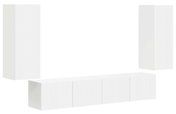 VidaXL TV falit kabinet szett Falra szerelhető 4 pcs Fehér Faanyag