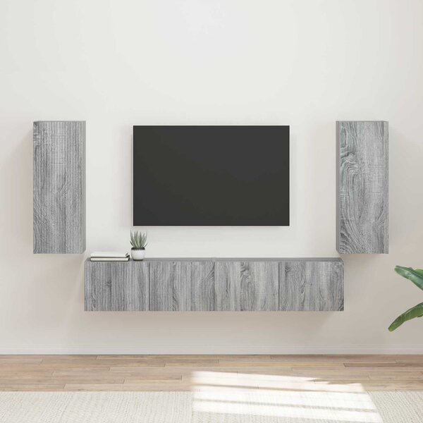 VidaXL TV falit kabinet szett 4 pcs Szürke Sonoma Faanyag