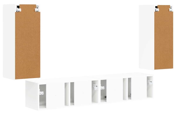 VidaXL TV falit kabinet szett Falra szerelhető 4 pcs Fehér Faanyag