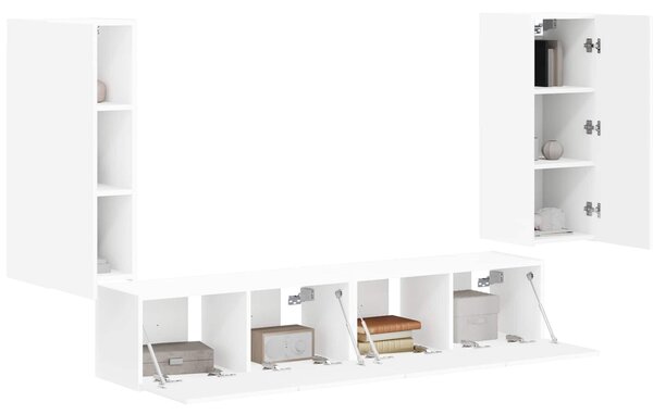 VidaXL TV falit kabinet szett Falra szerelhető 4 pcs Fehér Faanyag