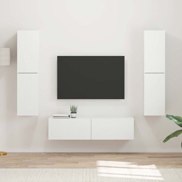 VidaXL TV szekrény garnitúra 6 db Fehér Szerelt Fa