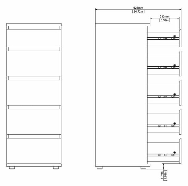 Fehér magas komód 40x107 cm Nova – Tvilum