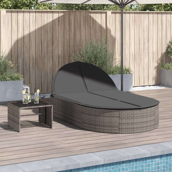 VidaXL Dupla Napozóágy - Polyrattan - 200cm