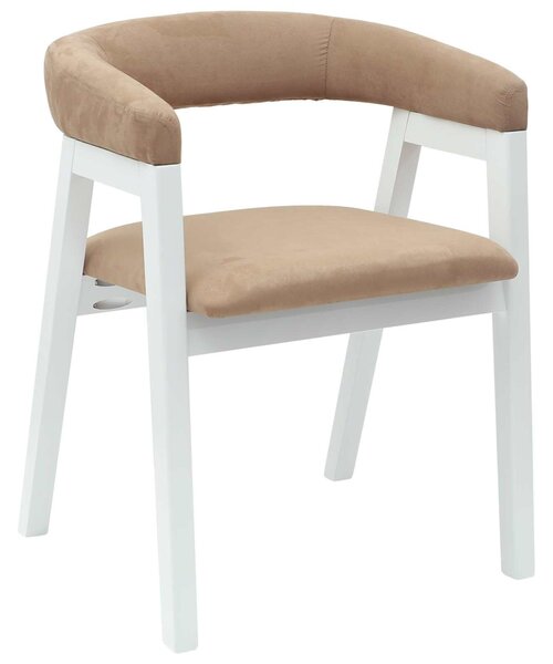 VidaXL Étkező Székek 2 pcs Fehér 54 x 57 x 73 cm Tömör Gumi Fa