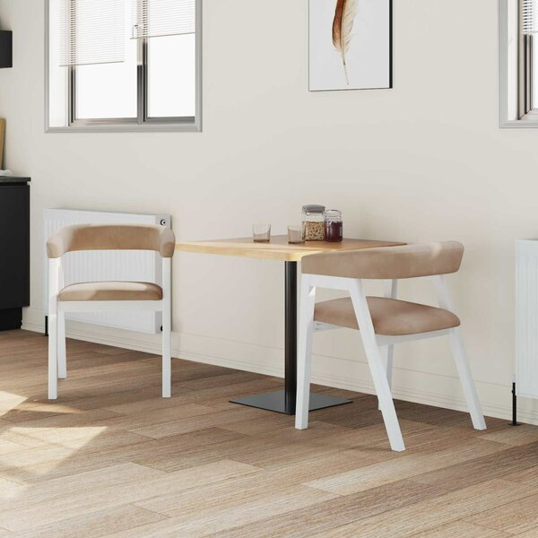 VidaXL Étkező Székek 2 pcs Fehér 54 x 57 x 73 cm Tömör Gumi Fa