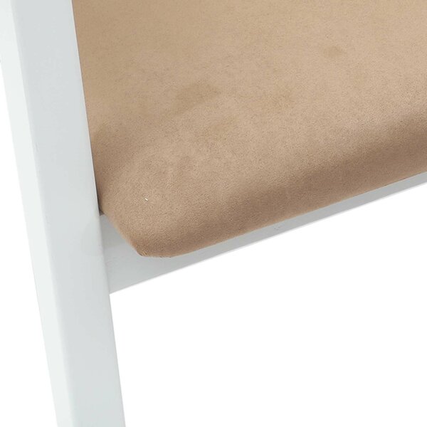 VidaXL Étkező Székek 2 pcs Fehér 54 x 57 x 73 cm Tömör Gumi Fa