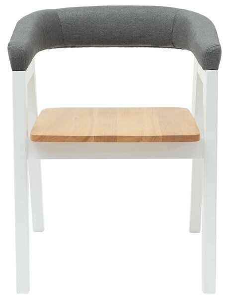 VidaXL Étkező Székek 2 pcs Fehér 54 x 57 x 73 cm Tömör Gumi Fa