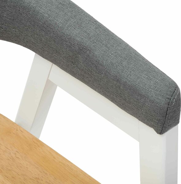 VidaXL Étkező Székek 2 pcs Fehér 54 x 57 x 73 cm Tömör Gumi Fa