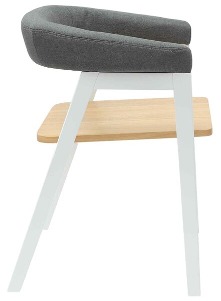 VidaXL Étkező Székek 2 pcs Fehér 54 x 57 x 73 cm Tömör Gumi Fa