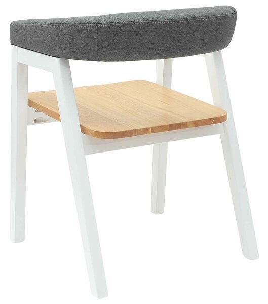 VidaXL Étkező Székek 2 pcs Fehér 54 x 57 x 73 cm Tömör Gumi Fa