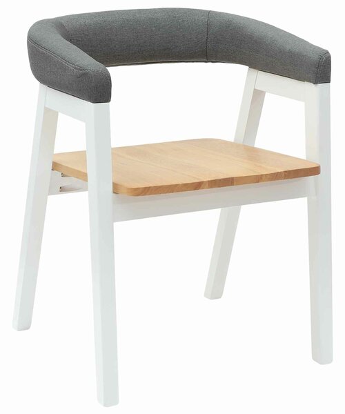 VidaXL Étkező Székek 2 pcs Fehér 54 x 57 x 73 cm Tömör Gumi Fa