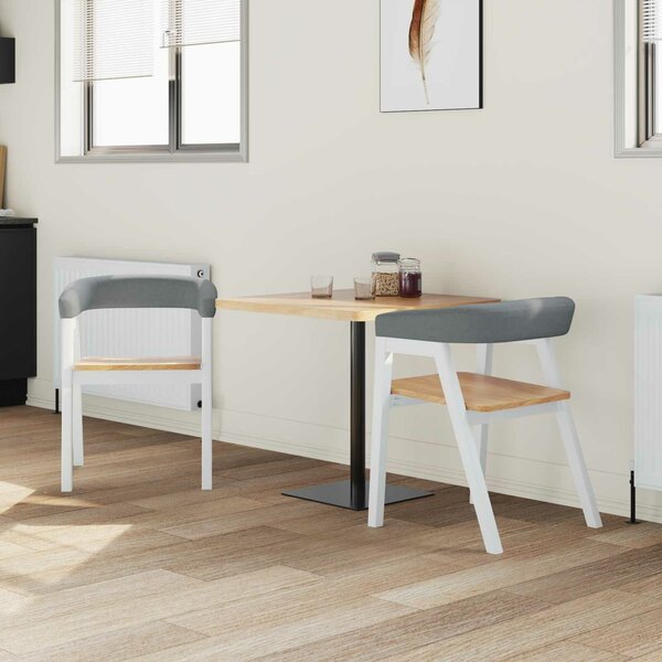 VidaXL Étkező Székek 2 pcs Fehér 54 x 57 x 73 cm Tömör Gumi Fa
