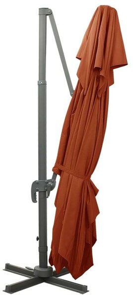 VidaXL terrakotta színű dupla tetejű konzolos napernyő 400 x 300 cm