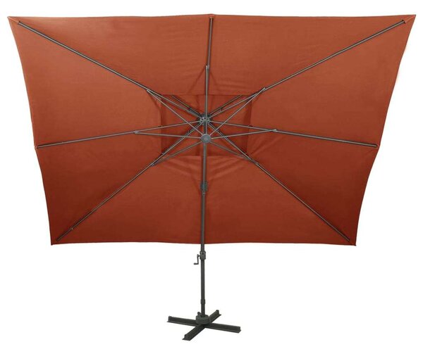 VidaXL terrakotta színű dupla tetejű konzolos napernyő 400 x 300 cm