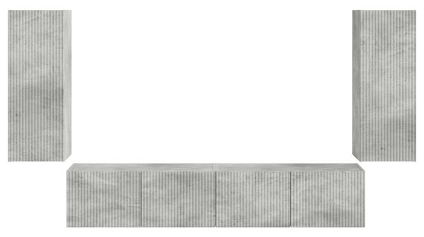 VidaXL TV falit kabinet szett 4 pcs Beton Szürke Faanyag