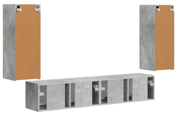 VidaXL TV falit kabinet szett 4 pcs Beton Szürke Faanyag