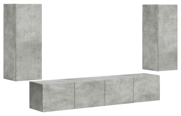 VidaXL TV falit kabinet szett 4 pcs Beton Szürke Faanyag
